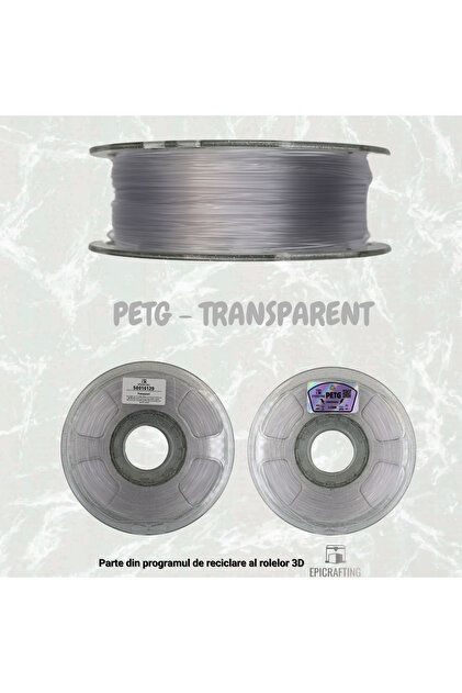 Филамент 3D PETG - ПРОЗРАЧЕН 1КГ