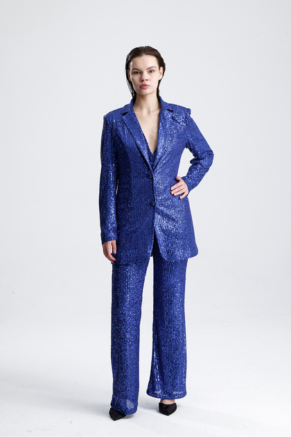 sachin and babi light blue dress Fancy Show - Set: Short-Sleeve Single-Breasted Blazer + Dress Shorts