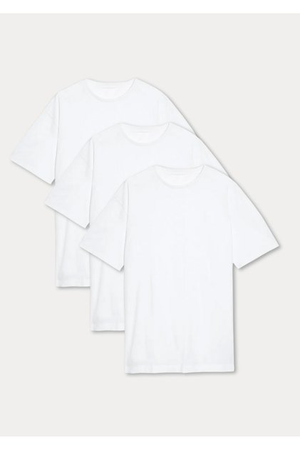 3 Pieces of Unprinted School Short Sleeve T-Shirts for Children Aged 3, 4, 5, 6, 7, 8, 9, 10