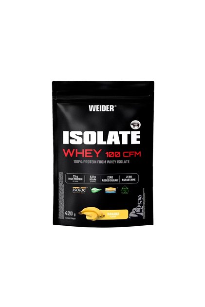 Pudră proteică din zer izolat 100 CFM, 420g, aromă de banană