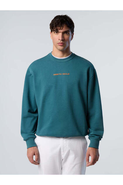 Bisiklet Yaka %100 Pamuk Sweatshirt