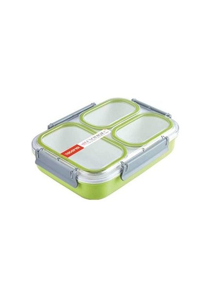 Stainless Steel Storage Container with Compartments Leakproof Lunch Box 1200 ml - Green