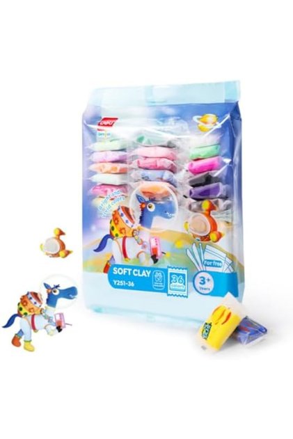Genius EY251-36 Ultra Soft Air Dry Clay - 36 Vibrant Colors (6g Each)
