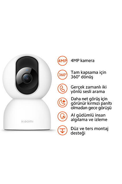 Smart Camera C400 2.5k 360 Akıllı Güvenlik Kamerası (Xiaomi Türkiye Garantili)