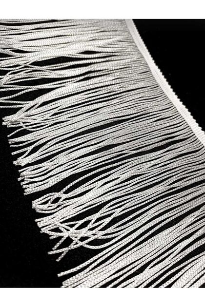WHITE FLAT TASSEL FRINGE (20 CM)