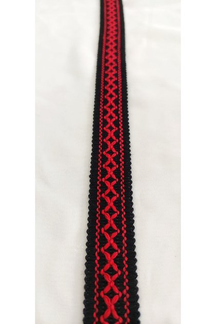 Kırmızı Siyah Örme Şerit ( 2.5 Cm )
