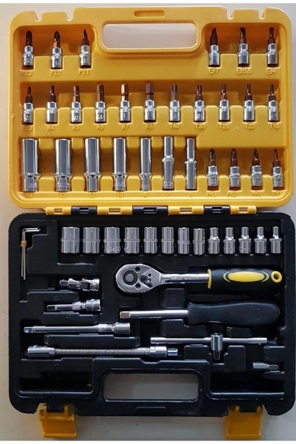 Set de 53 de piese în cutie, set de scule pentru reparații auto, set de chei tubulare cu clichet ( )