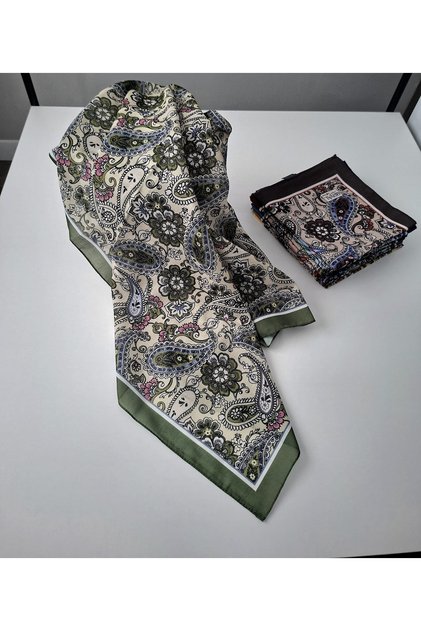 Ahenk Scarf (Italian Stitch) - Green
