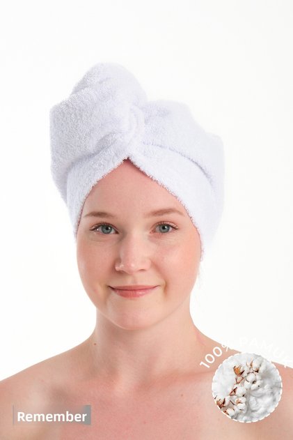 100% Cotton White Towel Cap Hair Drying Cap Head Towel Shower Bath Cap Wet Hair Drying Cap