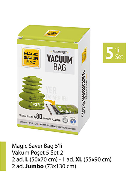 Magic Saver Bag 8'li Vakumlu Poşet Set-1 - Fiyatı, Yorumları