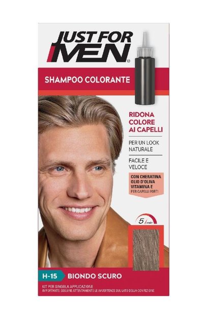 H-15 Şampuanlı Saç Boyası Koyu Sarı (Dark Blond) – Amonyaksız, 5 Dakikada %100 Gri Kapama