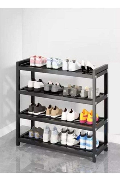 Multi Tiers Simple Design Sitting Shoe Organizer Durable Stainless Steel Entryway Shoe Rack for Home