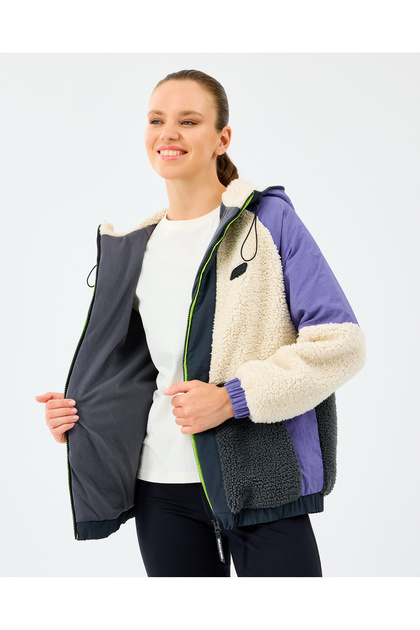 Skechers W Outdoor Fleece Full Zip Sherpa Kadın Offwhite Mont