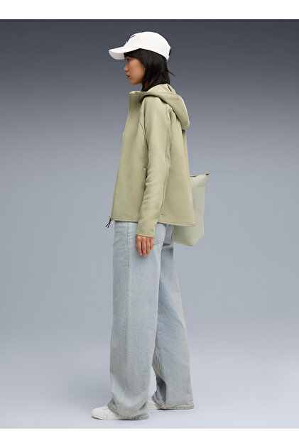 Puma 68814182 EVOSTRIPE Full-Zip Hoodie Yeşil Regular Fit Düz