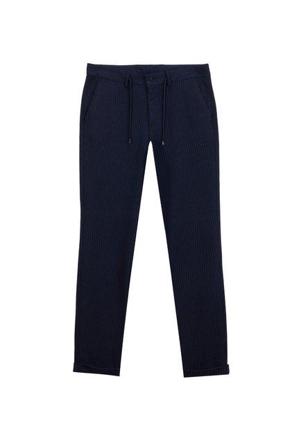 Bağlamalı Bel Duble Paça Jogger Lacivert Erkek Pantolon F5WM-PNT 2533