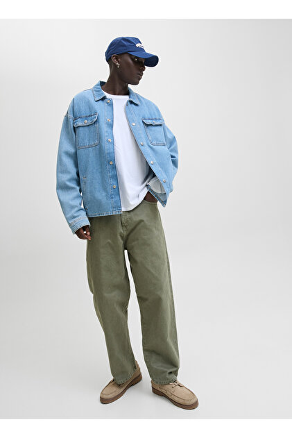 Jack & Jones Jack & Jones Normal Bel Geniş Fit Yeşil Erkek Denim