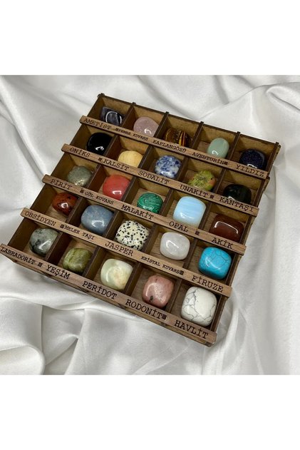 25 Tamburlanmış Doğal Taş Seti
