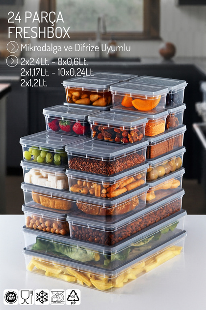 Nandy Home 24'lü Set Freshbox Mikrodalga Ve Difrize Uygun Saklama