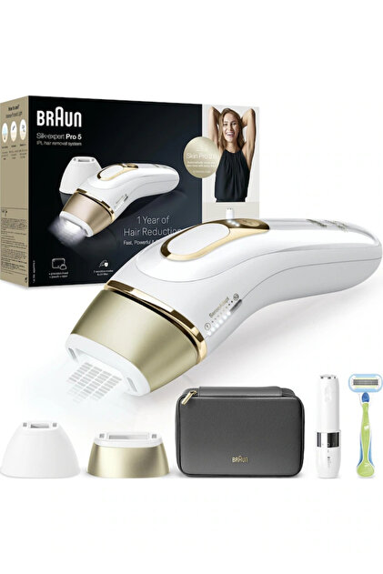 【美品】Silk Expert Pro 5 ＋ Silk epil （ケース付） Braun Silk Expert Pro 5 Çantalı ve 2 Başlıklı IPL Lazer Epilasyon