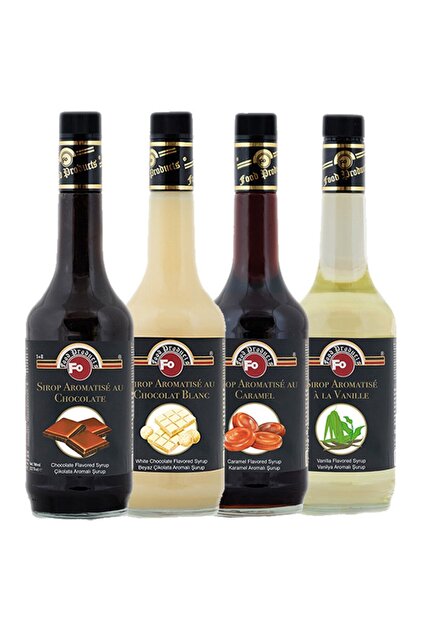 4'lü Avantaj Paketi Çikolata Beyaz Çikolata Karamel Vanilya Şurubu 70cl