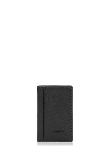 Genuine Leather Men's Credit Card Holder Wallet Models 2305 - Black