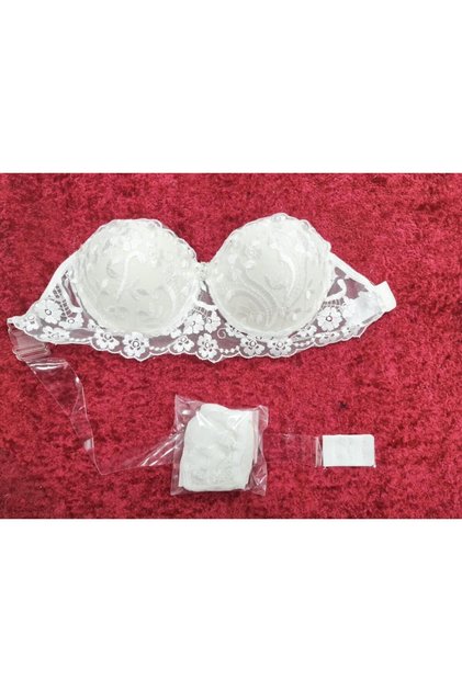 Supported Transparent Bra Set with Transparent Strap