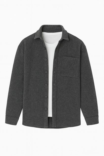 Men's Regular Fit Winter Stamp Jacket Shirt Anthracite