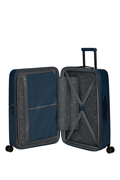 American Tourister Lacivert Çekçekli Sert Valiz DASHPOP-SPINNER 67
