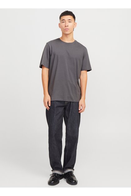 Crew Neck Gray Men's T-Shirt 12156101 _Jjeorganic Basic Tee Ss O-