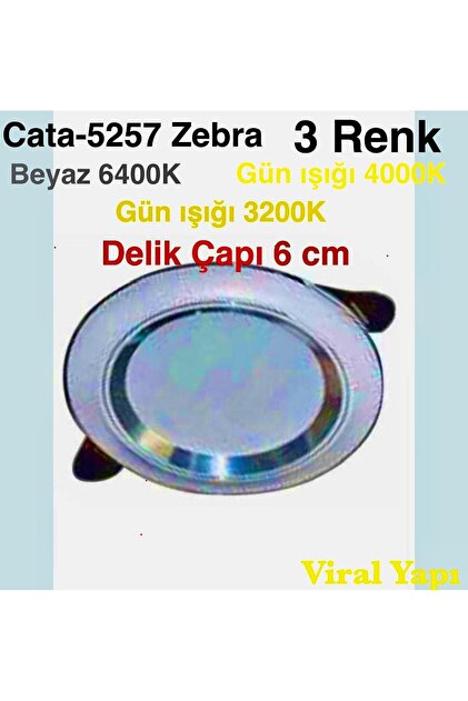 Cata -5257 Marka 6w Zebra Led Spot Beyaz Krom 3 Renk - Fiyatı