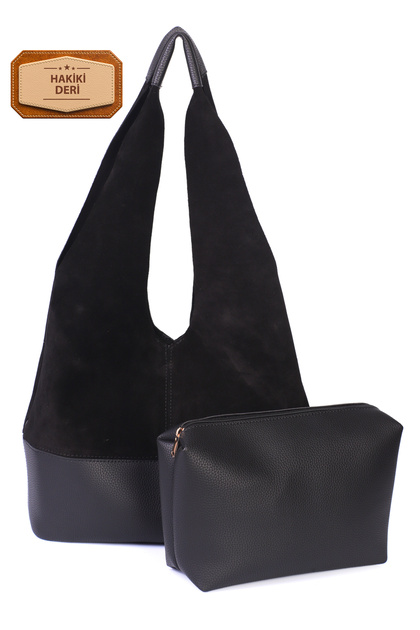 Women's Bag with Leather Suede Inner Bag