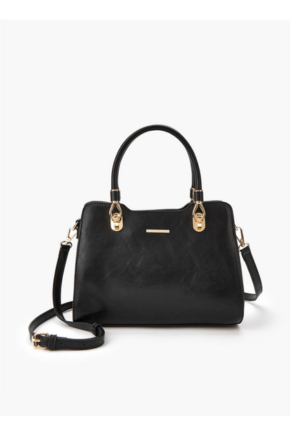 Textured Tote Bag with Double Handle and Zip Closure W 21.5 x H13.5 x D 27.5 cm