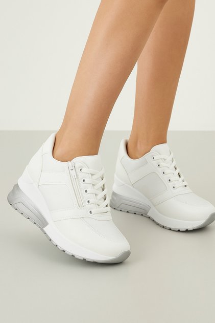 Daily women's sneaker thick heeled zippered sports shoes