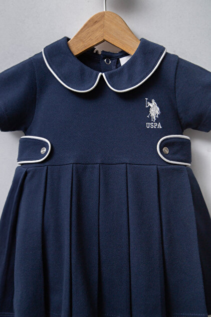 U.S. Polo Assn. Baby Girl Navy Blue Dress- Trendyol
