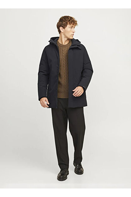 Jack & Jones JJEKEEN PARKA SN Kapüşonlu Regular Fit Siyah Erkek