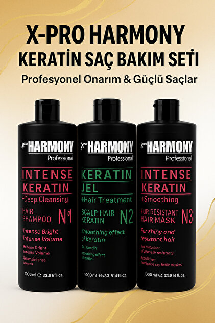 X Pro Harmony X-Pro Harmony 3'lü Keratin Uygulama Seti 1000 ml