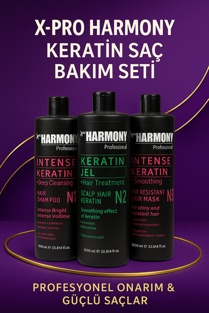 X Pro Harmony X-Pro Harmony 3'lü Keratin Uygulama Seti 1000 ml