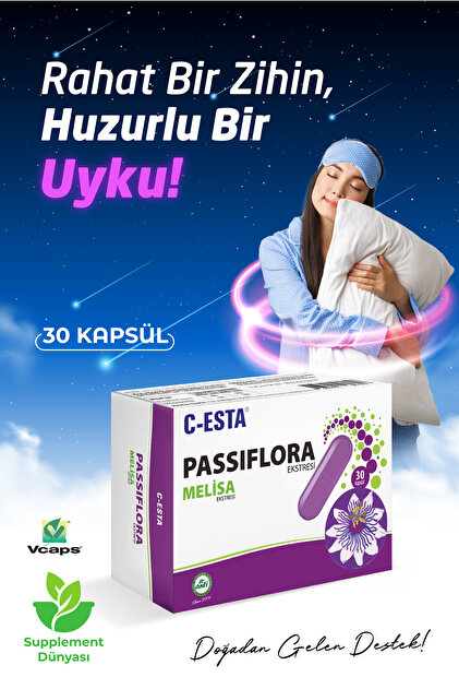 C-esta Pasiflora Melisa Ekstresi Uyku Düzenleyici 30 Kapsül