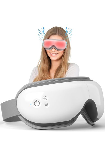 Aparat de Masaj pentru Ochi ZEN-EYE 5 Moduri, 3 Intensitati, Muzica Ambientala, Bluetooth, White