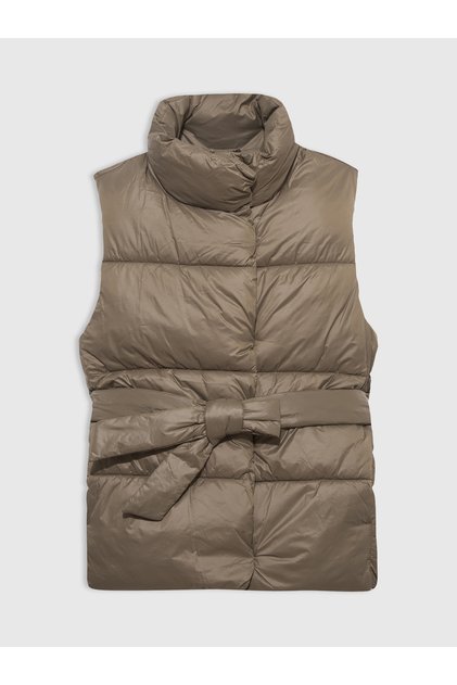 Kadın Yeşil Puffer Şişme Relaxed Yelek