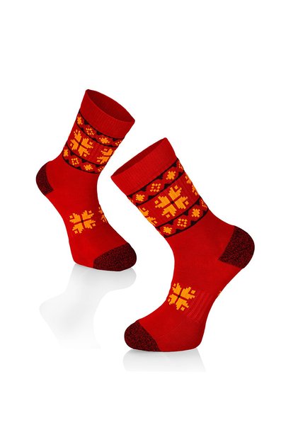 Sosete bumbac Active Lifestyle Socks ETHNO Red