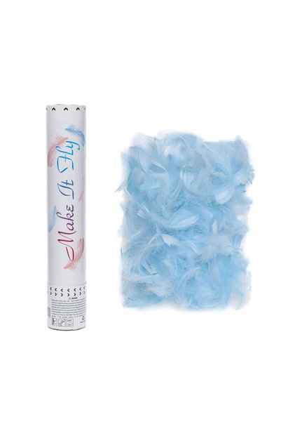 Tub de confetti, Flippy, model cu pană, 27 cm, fă-l să zboare, albastru