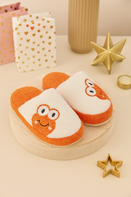 Women's House Slippers Plush Sweet Frog Figured Slippers Dowry and Bundle Slippers Do Not Make Noise Thick Sole