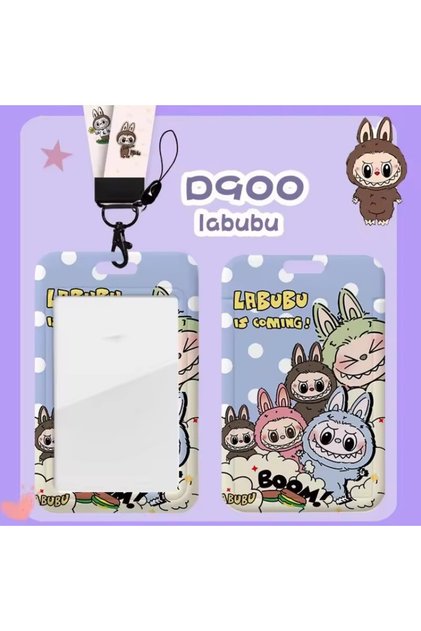 Labubu Neck Strap Lanyard Card Holder Id Badge for Workplaces and Schools Birthday Gift