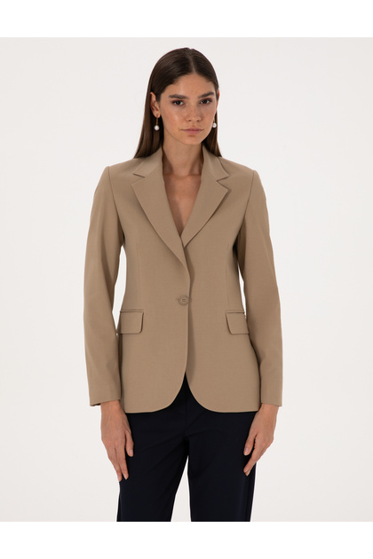 Beige Slim Fit Jacket 50319423-Vr011