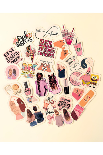 Bff Friend Sticker Set Bullet Journal Agenda Tablet Laptop Phone Sticker Decal