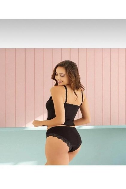 Women's Lace Detailed Tank Top and Panties Set