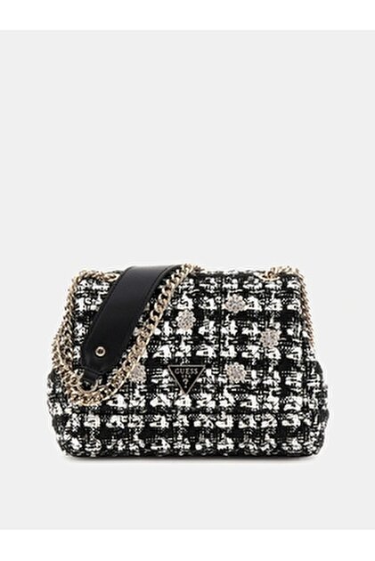 Guess Sadie Kapaklı Omuz Kadın Siyah Omuz Çantası HWEB8118190-BLA