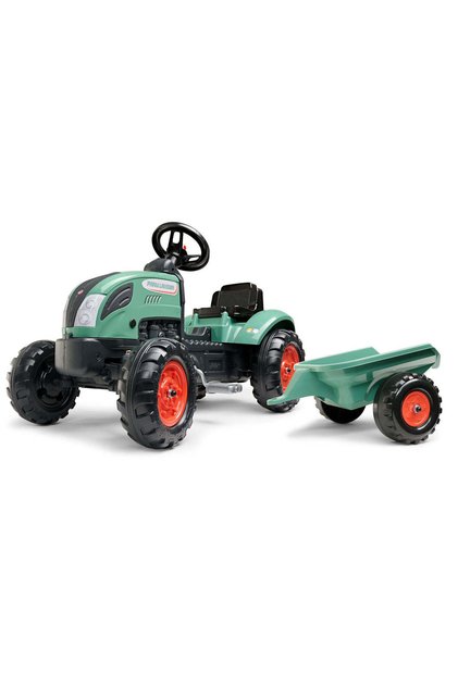 Tractor pentru copii cu pedale si remora, verde, FK 2054 L
