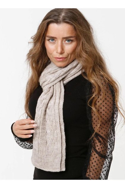 Gray Women's Winter Knitted Scarf, Gray Scarf